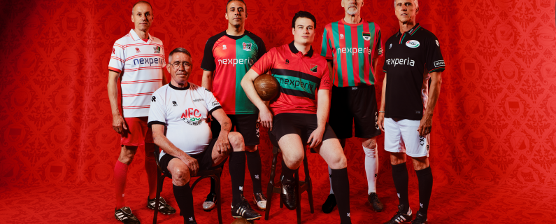N.E.C. lanceert zes unieke jubileumwedstrijdshirts 